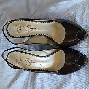 Sexy Jessica Simpson Peep Toe Sling Back Heels